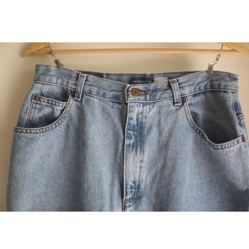 Liz Claiborne Lizwear Jeans Womens 14 Regular Light Wash High Waist Mom Tapered - Picture 11 of 11